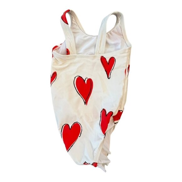 Happy Nocnonc Girls UPF 50+ Gummy One-Piece Swimsuit Size 3 Heart Print - Picture 3 of 5
